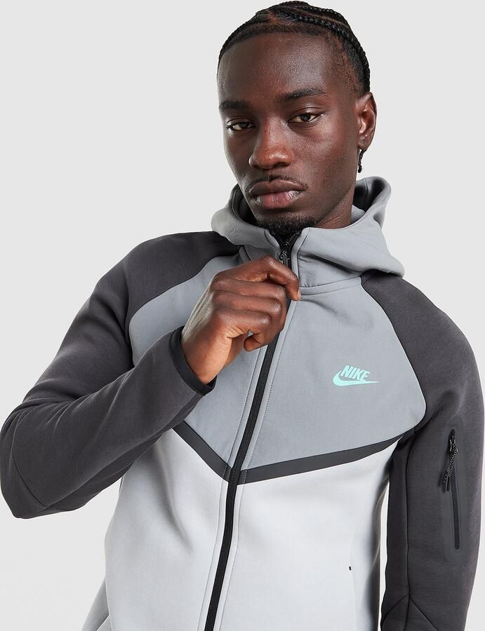 Nike Tech Windrunner herenjack van fleece met rits over de hele lengte Tech Grijs- Heren Grijs