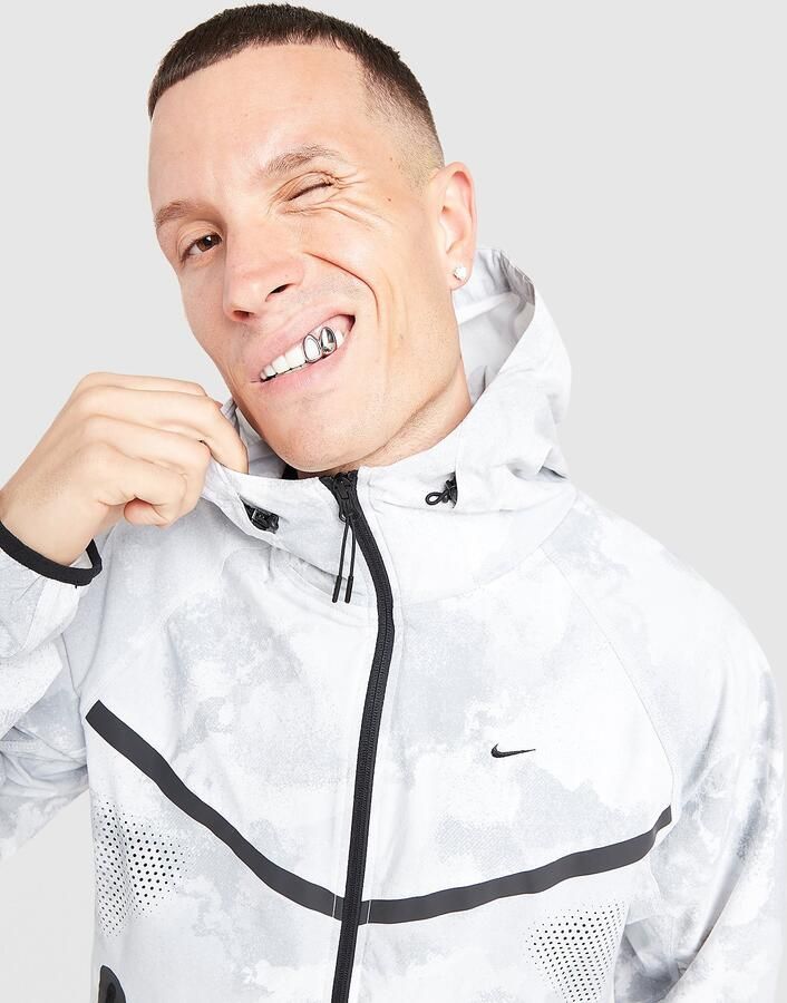 Nike Tech Woven Camo Full Zip Jacket Wit- Heren Wit