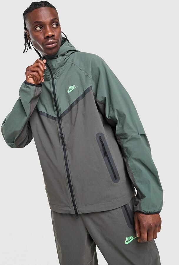 Nike Tech Woven Full Zip Hooded Jacket Grijs- Heren Grijs