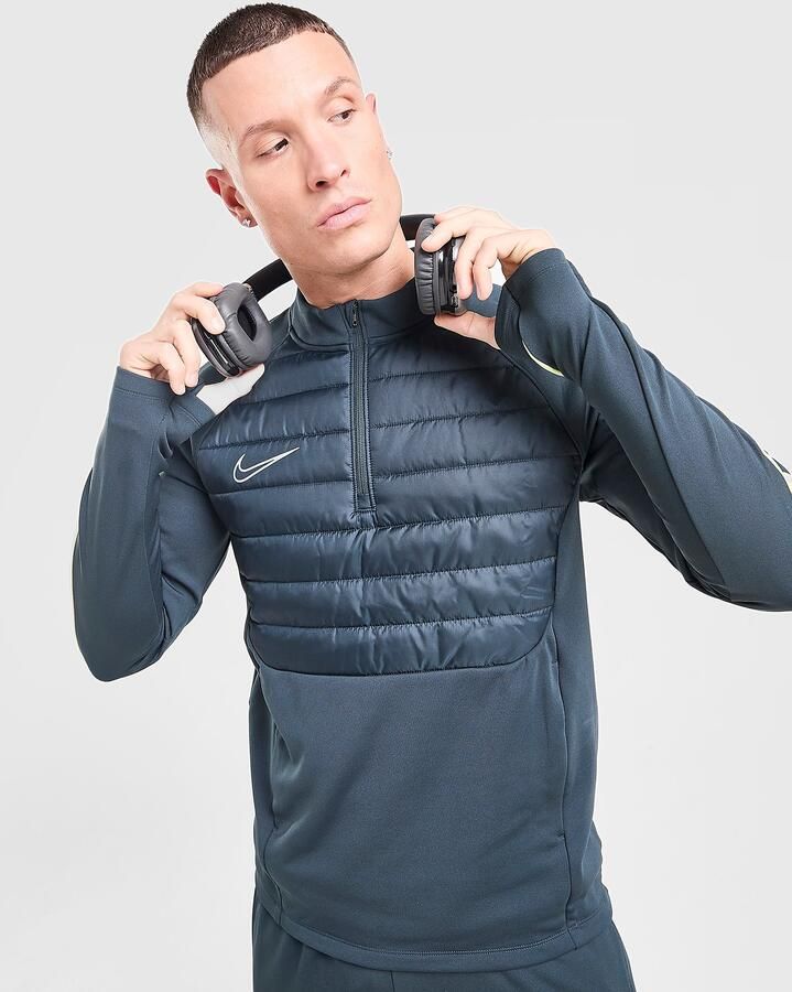 Nike Therma-FIT voetbaltop met halflange rits voor heren Academy Winter Warrior Groen- Heren Groen