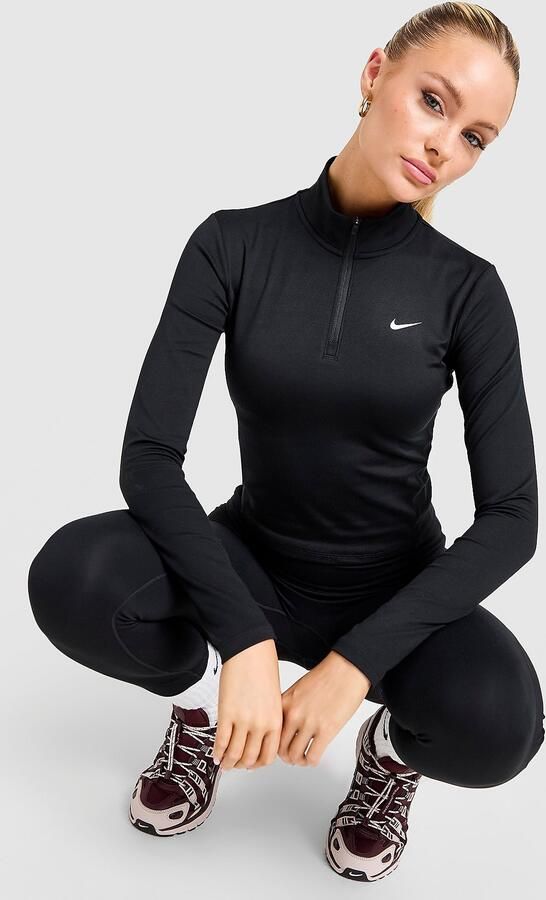 Nike Training One 1 4 Zip Top Zwart- Dames Zwart