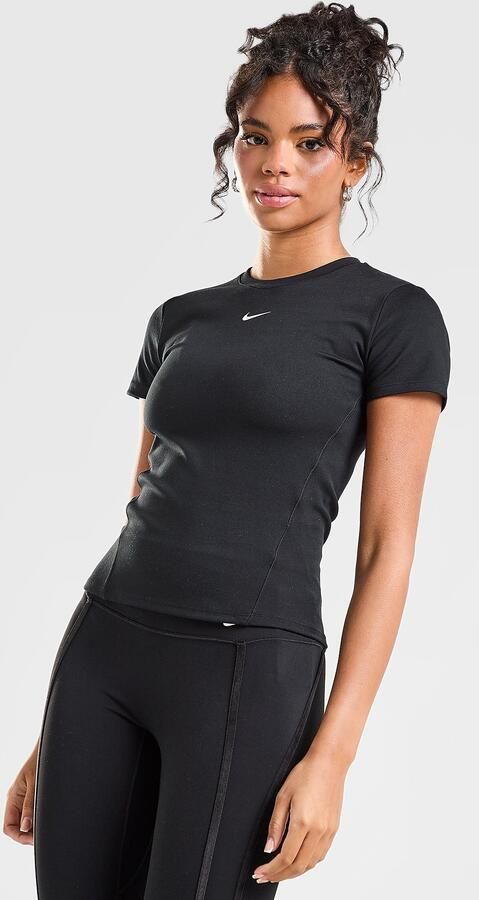 Nike Training One Fitted T-Shirt Zwart- Dames Zwart