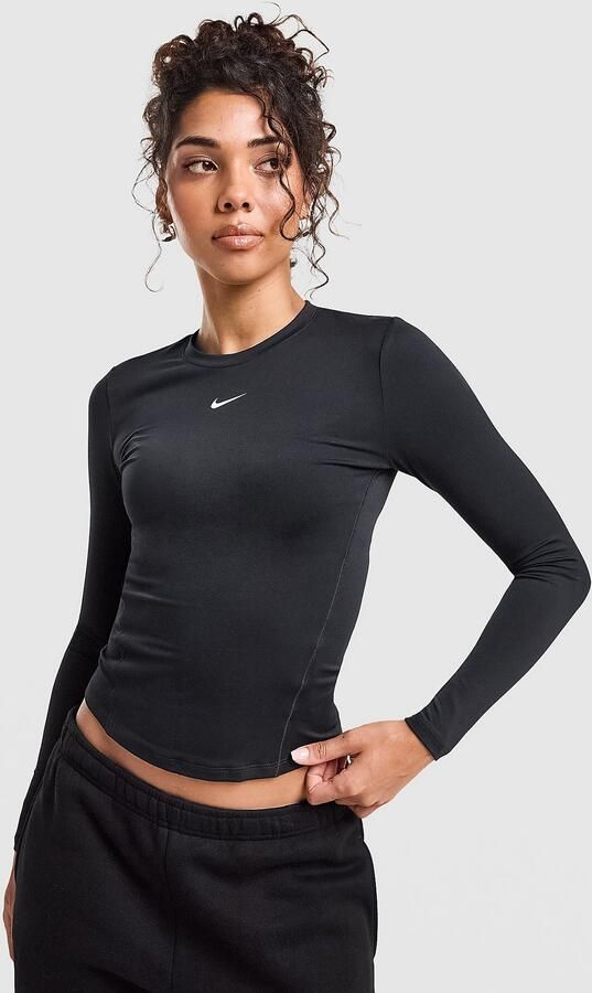 Nike Training One Long Sleeve T-Shirt Zwart- Dames Zwart