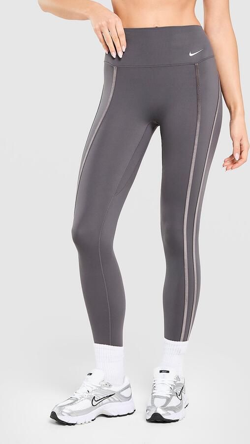 Nike Training One Velvet Binding Leggings Grijs- Dames Grijs