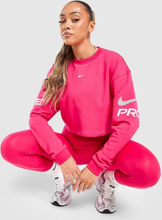 Nike Training Pro Crew Sweatshirt Roze- Dames Roze
