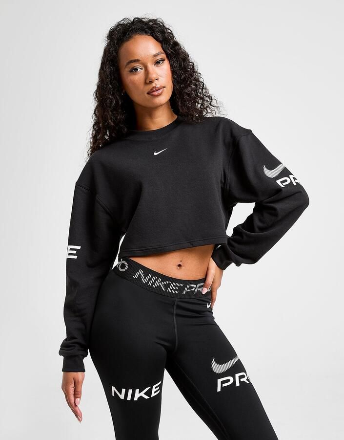 Nike Training Pro Crew Sweatshirt Zwart- Dames Zwart