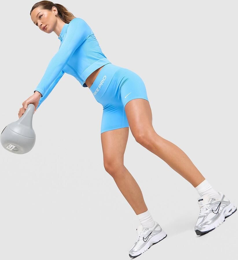 Nike Training Pro Seamless 5" Shorts Blauw- Dames Blauw