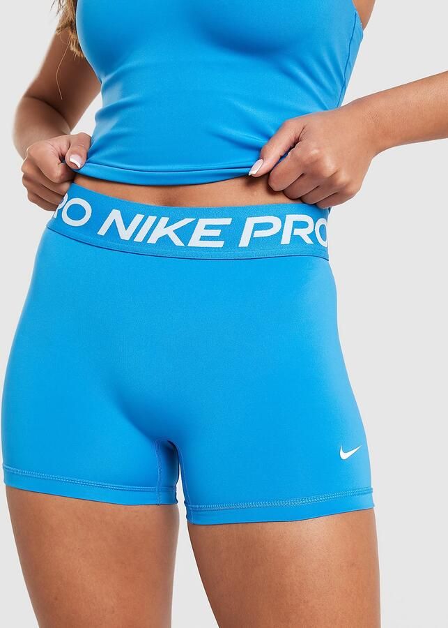Nike Training Pro U-Seam 3" Shorts Blauw- Dames Blauw