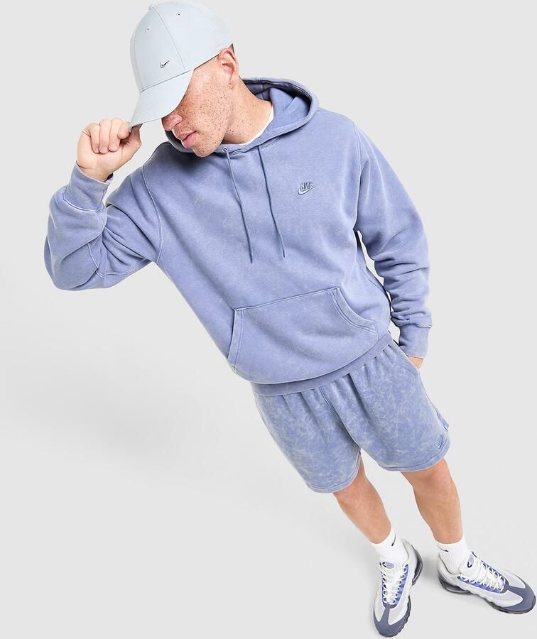 Nike Washed Hoodie Blauw- Heren Blauw