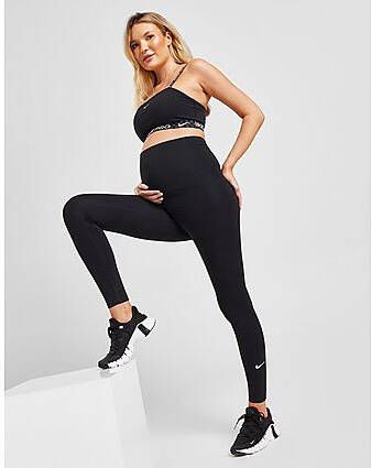 Nike One (M) Legging met hoge taille voor dames (positiekleding) Black White- Dames