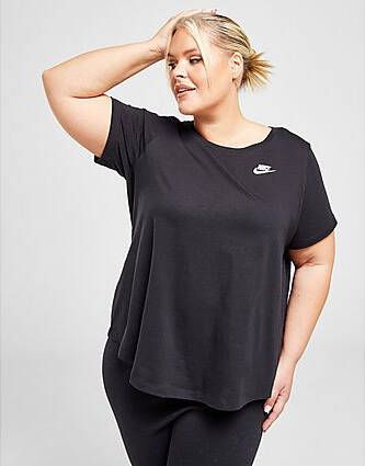 Nike Plus Size Club T-Shirt Black- Dames
