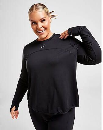 Nike Dri-FIT Swift UV hardlooptop met ronde hals voor dames (Plus Size) Black- Dames