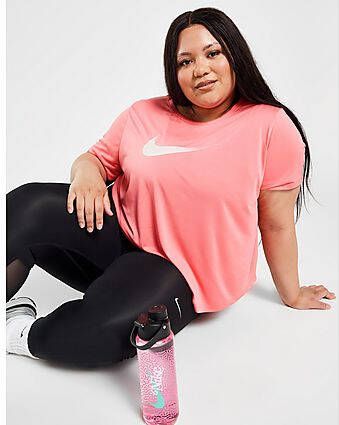 Nike Plus Size Swoosh Short Sleeve T-Shirt Pink- Dames