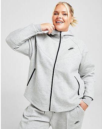 Nike Sportswear Tech Fleece Windrunner Hoodie met rits voor dames (Plus Size) Dark Grey Heather Black- Dames