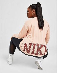 Nike Plus Size Varsity Pacer Crew Top Pink Dames