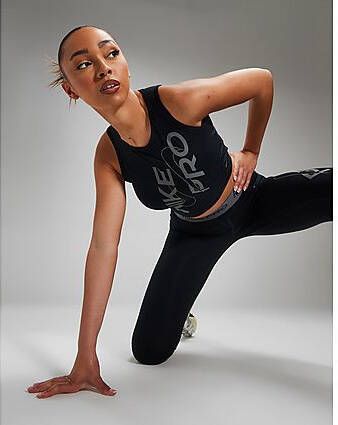 Nike Pro Dri-FIT Korte tanktop met graphics voor dames Black- Dames