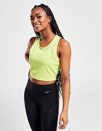 Nike Running Raceday Crop Top Yellow- Dames