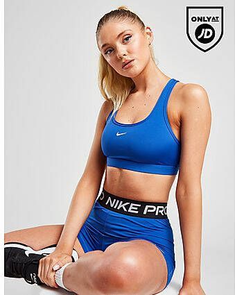 Nike Swoosh Sport-bh met medium ondersteuning en pad uit één stuk Blue- Dames