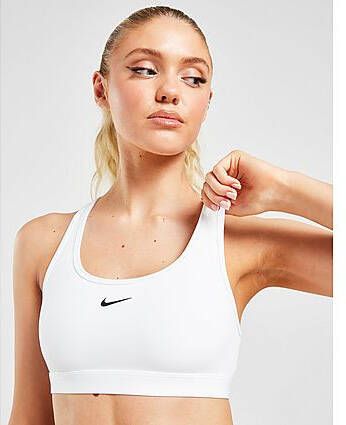 Nike Swoosh Sport-bh met medium ondersteuning en pad uit één stuk White- Dames