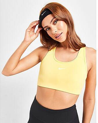 Nike Swoosh Sport-bh met medium ondersteuning en pad uit één stuk Yellow- Dames
