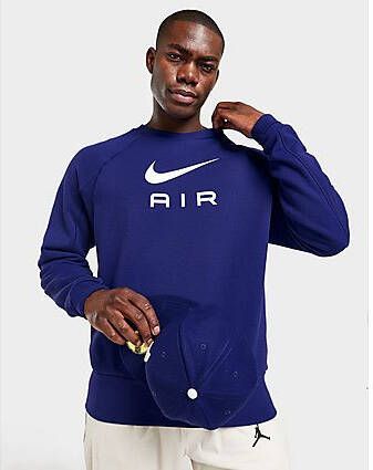 Nike Sportswear Air Herentop van sweatstof met ronde hals Deep Royal Blue White- Heren
