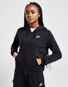 Nike Sportswear Club Fleece Hoodie met rits voor dames Black White- Dames