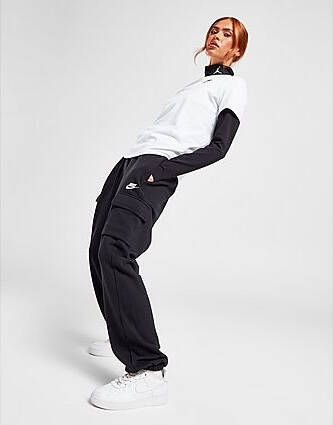 Nike Sportswear Club Fleece Oversized cargo trainingsbroek met halfhoge taille voor dames Black White- Dames