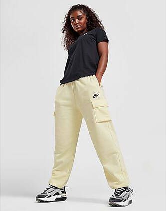 Nike Sportswear Club Fleece Oversized cargo trainingsbroek met halfhoge taille voor dames Coconut Milk Black- Dames