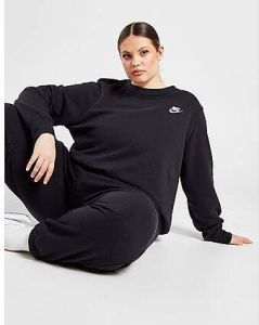 Nike Sportswear Club Fleece Sweatshirt met ronde hals voor dames (Plus Size) Black White- Dames