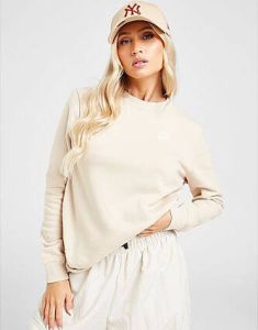 Nike Sportswear Club Fleece Sweatshirt met ronde hals voor dames Sand Drift White- Dames