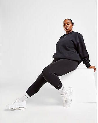 Nike Sportswear Essential 7 8-legging met halfhoge taille voor dames (Plus Size) Black White- Dames