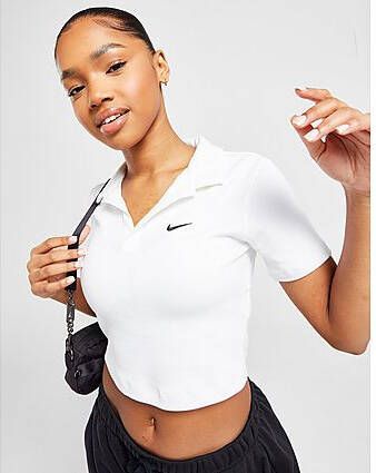 Nike Sportswear Essential Polotop met korte mouwen voor dames White Black- Dames