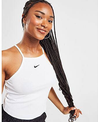 Nike Sportswear Essentials tanktop met ribbelstructuur voor dames White Black- Dames