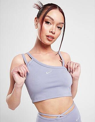 Nike Sportswear Everyday Modern Asymmetrische korte tanktop voor dames Indigo Haze Oxygen Purple- Dames