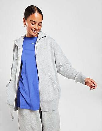 Nike Sportswear Phoenix Fleece Oversized fleecehoodie met rits over de hele lengte voor dames Dark Grey Heather Sail- Dames