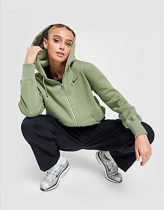 Nike Sportswear Phoenix Fleece Oversized fleecehoodie met rits over de hele lengte voor dames Oil Green Black- Dames