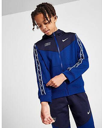 Nike Sportswear Repeat Hoodie met rits voor Deep Royal Blue Blackened Blue White