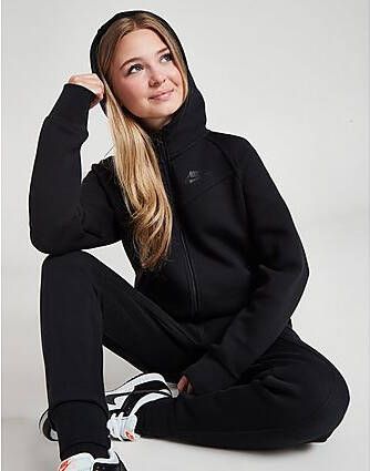 Nike Sportswear Tech Fleece Hoodie met rits over de hele lengte voor meisjes Black Black Black