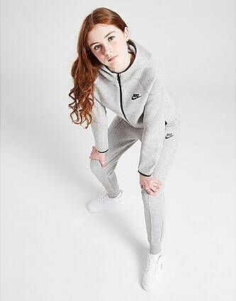 Nike Sportswear Tech Fleece Hoodie met rits over de hele lengte voor meisjes Dark Grey Heather Black Black