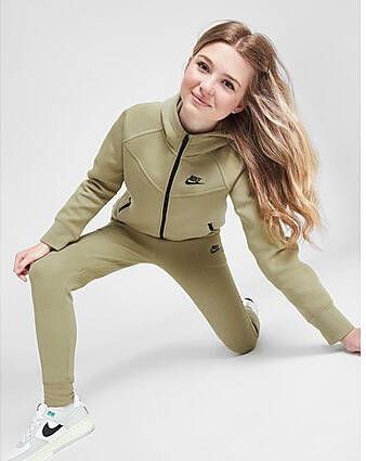 Nike Sportswear Tech Fleece Hoodie met rits over de hele lengte voor meisjes Neutral Olive Black Black