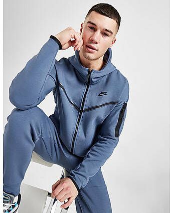 Nike Sportswear Tech Fleece Hoodie met rits voor heren Diffused Blue Black- Heren
