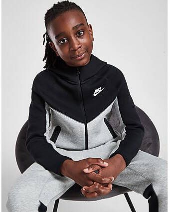 Nike Sportswear Tech Fleece Hoodie met rits voor jongens Dark Grey Heather Black Black White
