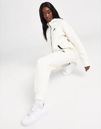 Nike Sportswear Tech Fleece Joggingbroek met halfhoge taille voor dames Pale Ivory Black- Dames