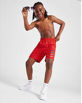 Nike Stacked Swoosh Swim Shorts Junior Red Kind