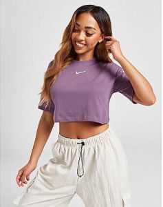 Nike Swoosh Crop Top Purple- Dames
