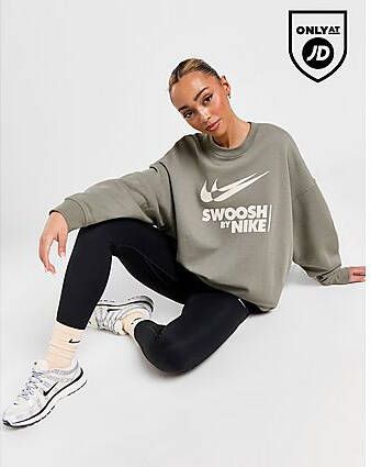Nike Swoosh Oversized Crew Sweatshirt Green- Dames