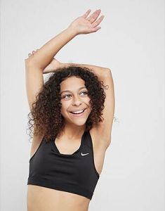 Nike Swoosh Sport-bh voor meisjes Black White Kind