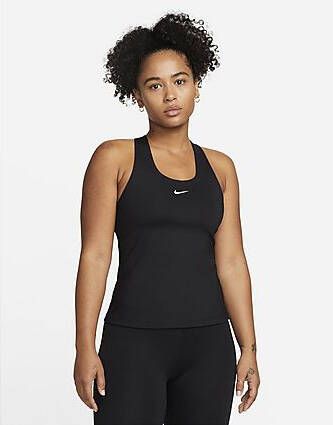 Nike Swoosh Tanktop met padded sport-bh met medium ondersteuning Black Black White- Dames