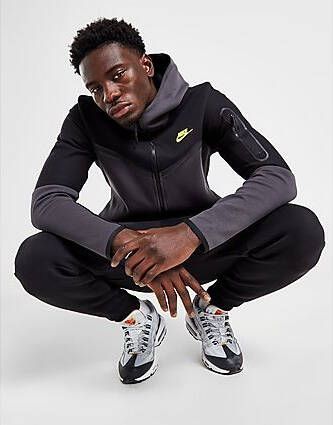 Nike Tech Fleece Full Zip Hoodie Heren Black Anthracite Volt- Heren