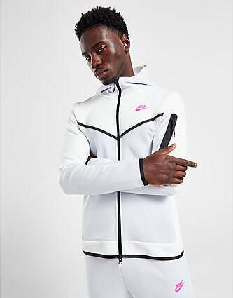 Nike Tech Fleece Full Zip Hoodie Heren Summit White Pure Platinum Hyper Pink- Heren